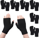 6 paar Vingerloze Eczeem Handschoenen Vochtig voor volwassenen Katoen Overnachting Droge handen(zwart)