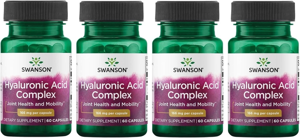 Swanson Hyaluronzuurcomplex 166 mg 60 capsules (4 verpakkingen)