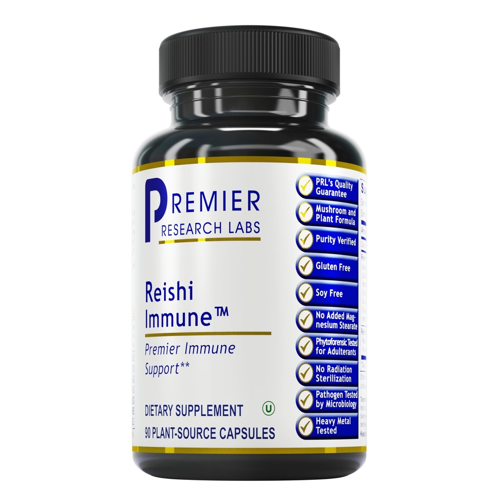 Premier Research Labs Reishi Immune Support Supplement- Reishi Mushroom Capsules, Biologische Reishi Mushroom Extract voor vrouwen en mannen, Bevat Red Algen, Kurkuma, Melkdistel - 90 Pure Vegan Capsules
