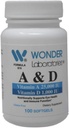 Wonder Laboratories Vitamine a 25.000 IE van kabeljauwlevervisolie + vitamine D3 1.000 IE