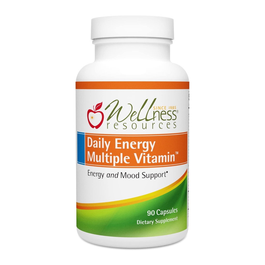 Wellnessbronnen Dagelijkse energie Meerdere vitamines - 90 capsules - Gemethyleerde dagelijkse MTHFR Multivitamine zonder ijzer - Vitamine B12, Folaat, & Biobeschikbaarheid B Vitaminen - Beste supplement voor energie & Mood