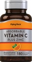 Absorbeerbare vitamine C Plus zink, 180 Quick Release Softgels
