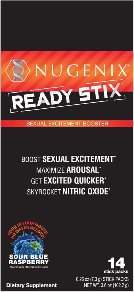 Nugenix Ready Stix - Nitric Oxide Booster, verhogen vitaliteit en aandrijving, Nitric Oxide Supplementen voor mannen - 14ct