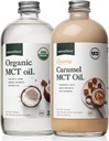 Natural Force Creamy Caramel MCT Olie + biologisch volledig spectrum MCT Olie Glutenvrij, niet GGO, 100% Pure Kokosnoot MCTs van biologische Kokosnoten 