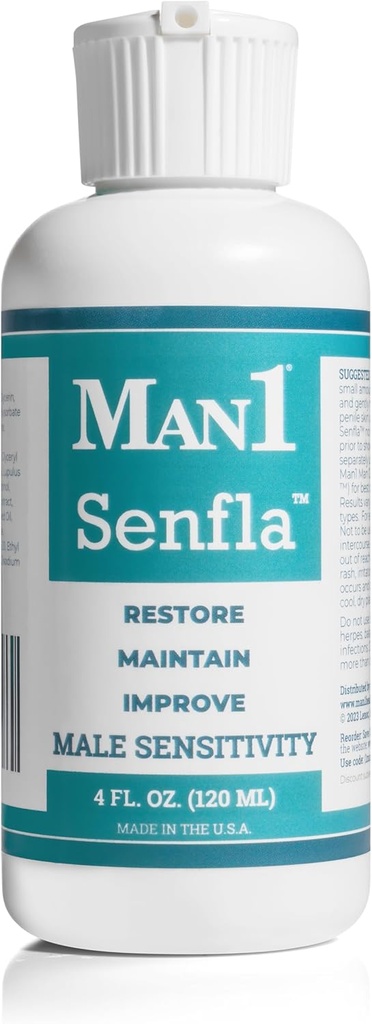 Man1 Senfla: Herstel Penile Sensation. Geformuleerd voor mannen die een verminderde gevoeligheid hebben ervaren. Verbeter en behoud intieme gevoelens en breng de vonk terug in je leven