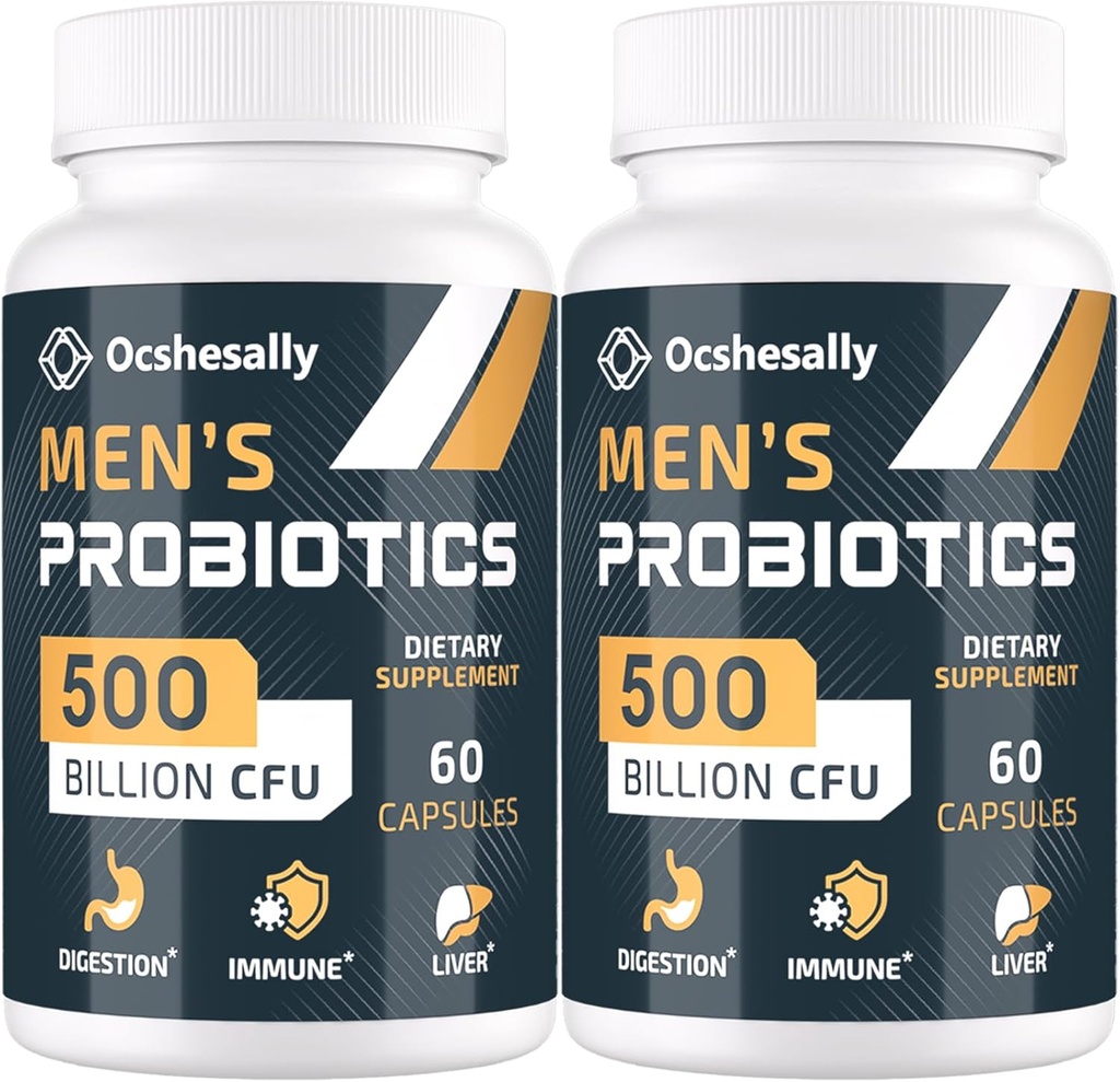 Probiotica voor mannen, 500 Miljard CFU & 12 Strains Mens probiotica, met turmeric, Cranberry, Goji - Probiotica voor de spijsverteringsgezondheid, Gut, Immune & Bloating, Prostate & Urinary Tract Health, 120 Capsule