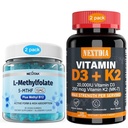 Vitamine D3 20.000 IE + K2(MK7) 200 mcg, L-methylfolaat 15mg & Methyl B12 Gummies