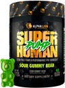 ALPHA LION Superhuman Pump Pre Workout Powder, Nootropic Cafeine & Stim Free Preworkout Supplement, Nitric Oxide Booster, Muscle Gainer, Energy & Focus (42 Servings, Sour Gummy Bear)