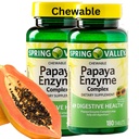 Spring Valley Papaya Enzyme Kauwbaar - 360 Vegan tabletten, Bromelain Nieuwe Formule Digestieve Hulp