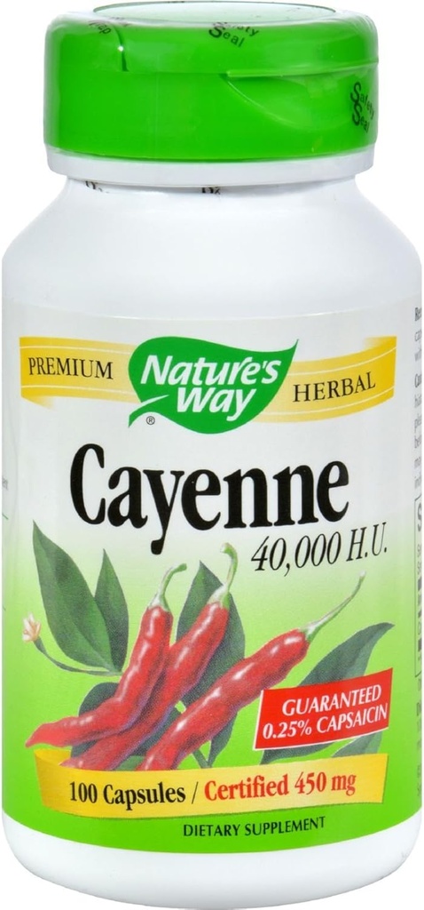 Nature's Way Cayenne and Pepper 450 Mg Capsules, 100 Tellen
