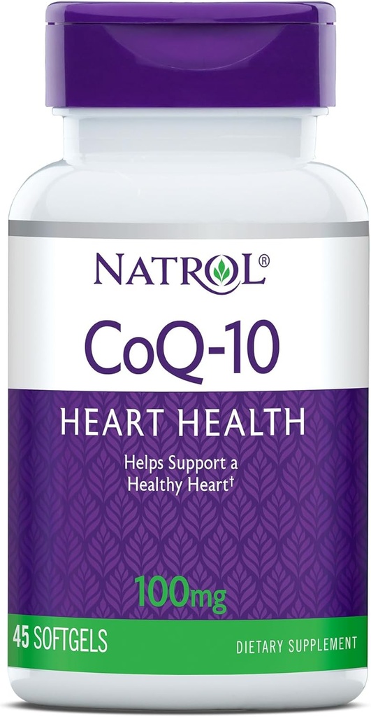 Natrol, CoQ-10 Softgels, Heart Health Dietary Supplement, 100 mg, 45 Count