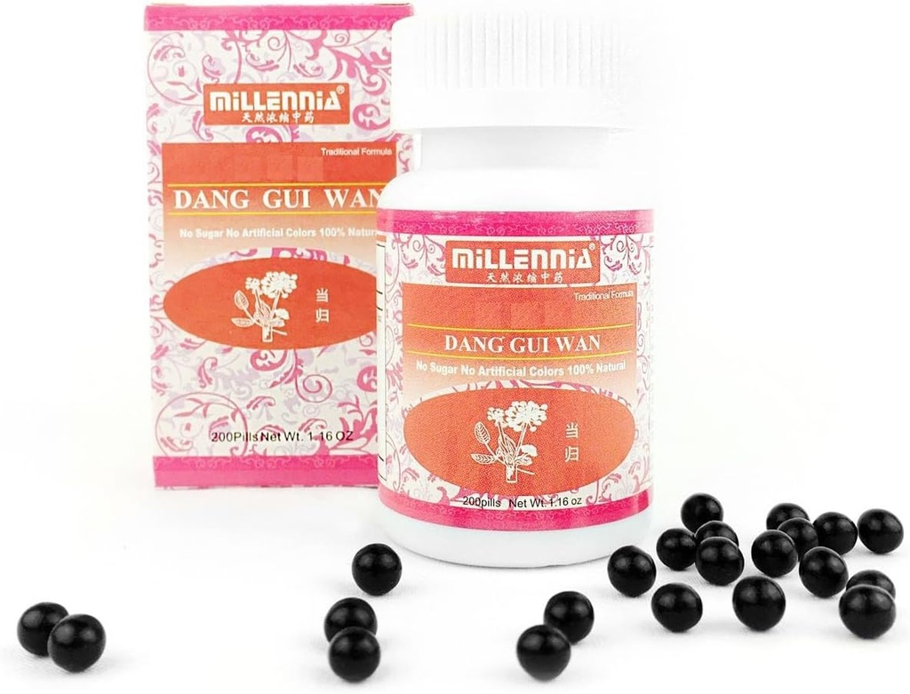 MILLENNIA Herbal Supplement Pillen - Dang GUI Wan - 12 Bottle Pack (200 Pillen / Bottle)