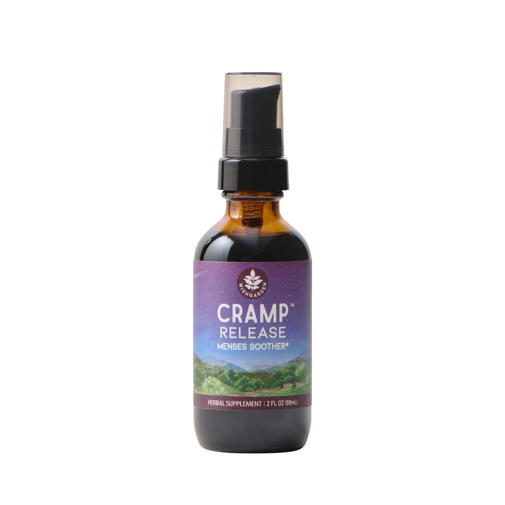 WishGarden Kruiden Kramp Release - Natuurlijke Herbal Menstrual Cramp Relief Supplement met Kramp Bark, snelwerkende Tinctuur Soothes periode Krampen, Ondersteunt een gezonde Hormone Cycle, Mood & Relaxation, 2oz