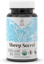 Sheep Sorrel USDA Organic 60 Capsules | Circulatory system, High-Potency Natural Supplement | Certified Organic Vegetarian Capsules and Organic Sheep Sorrel (Rumex Acetosella) Dried Herb (60 Capsules)