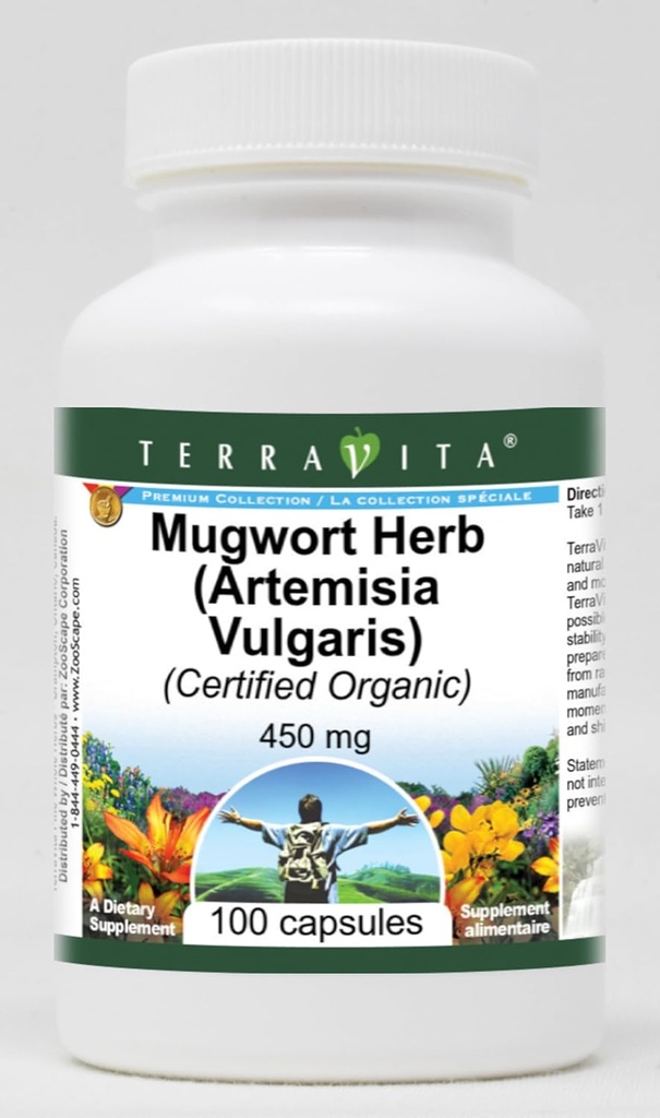 Mugwort Herb (Artemisia Vulgaris) (Certified Organic) - 450 mg (100 capsules, ZIN: 517772)