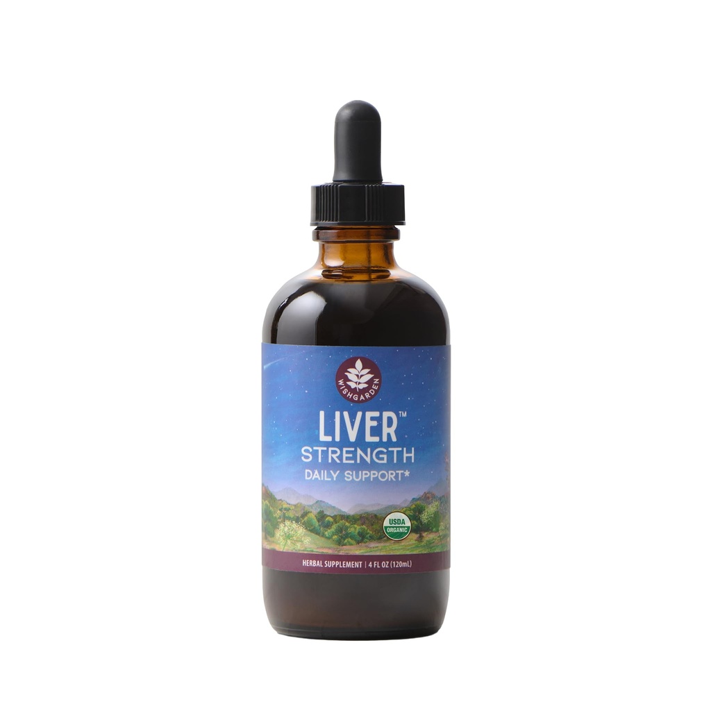 WishGarden kruiden lever sterkte tonic - plantaardige kruiden lever ondersteuning supplement met burdock, paardenbloem wortel & gele dock wortel, ondersteunt lever reinigen detox & reparatie, gezonde lever functie, 4oz