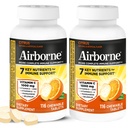Airborne 1000mg Vitamine C + Zink Immuun Ondersteuning Supplement Kauwtabletten, Citrus smaak met krachtige antioxidanten Vitaminen A C & E, 116 Kauwtabletten (2 Pack)
