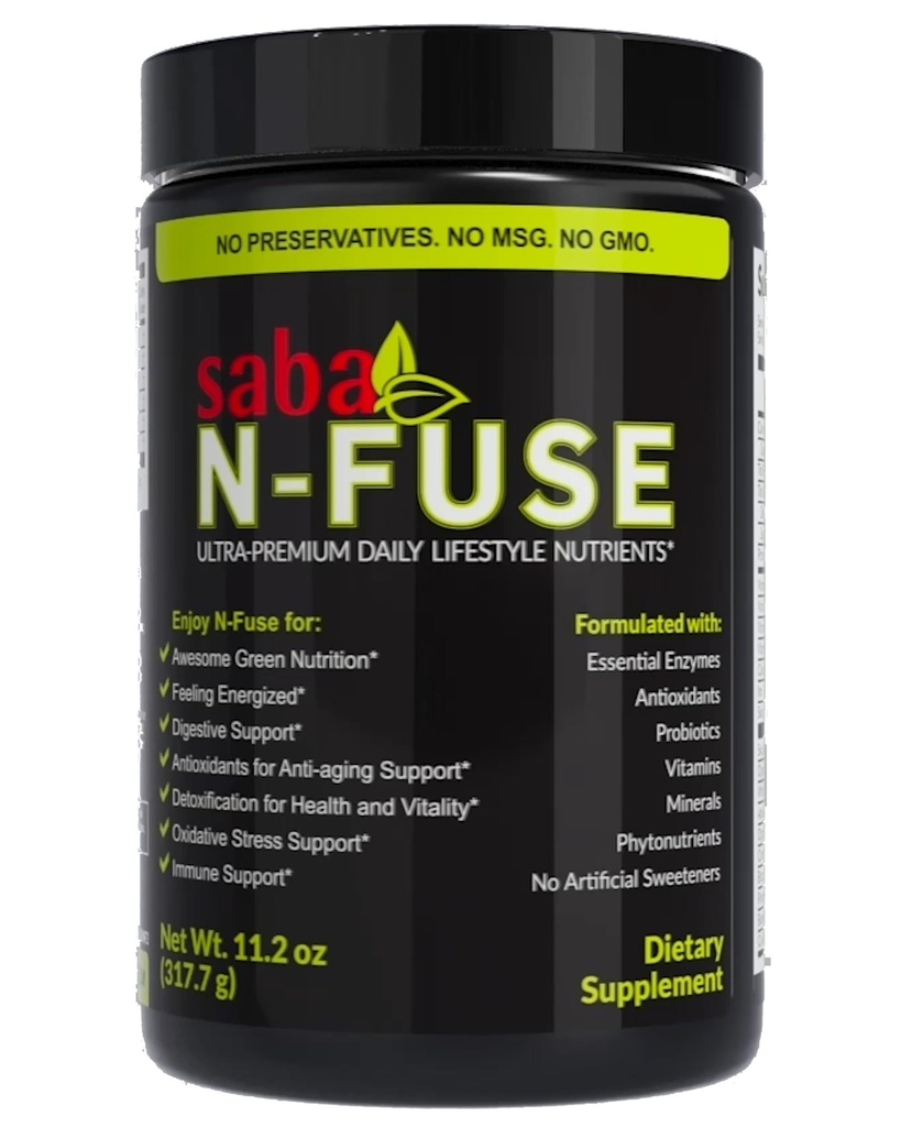 Saba N-Fuse: Super Greens for Immune Support, Digestie, & Energy (30 Servings)