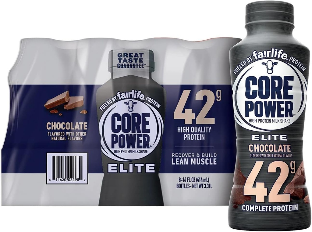 FAIRLIFE NUTRITION PLAN Core Power Elite 42g. Proteïneshake, Chocolate - Liquid (14 fl. oz, 8 pk.)