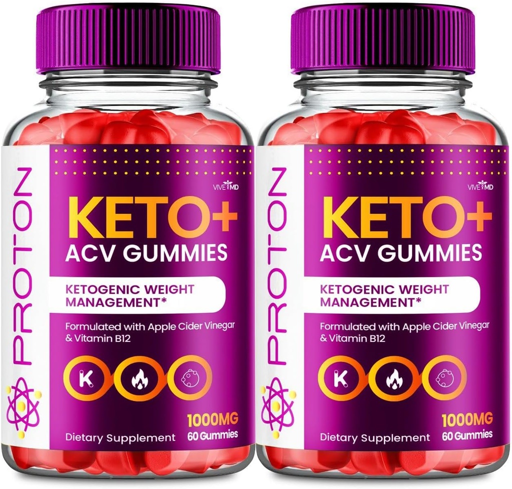 VIVE MD Proton Keto ACV Gummies Advanced Weight Management, Proteine Keto ACV Gummies, Proton Keto Plus Gummies met Apple Cider Vinegar Supplement 1000mg, Proton Keto+ACV Gummies Reviews (2 Pack)