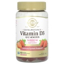 Solgar Vitamine D3 Gummies voor volwassenen 5.000IU Ultra Potency Vitamine Immuun Systeem Ondersteuning voor vrouwen en mannen - smakelijke aardbeien smaak, Gluten & Gelatine Vrij Gummy, 2 maand levering, 60 porties, 2g suiker