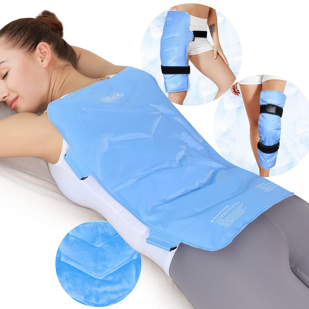 REVIX XXL Full Back Ice Pack Wrap, Reusable Gel Cold Compress for Upper and Lower Back, Long-Lasting Flexible Ice Pack for Muscle Fatigue, Soreness, and Post-Workout Recovery