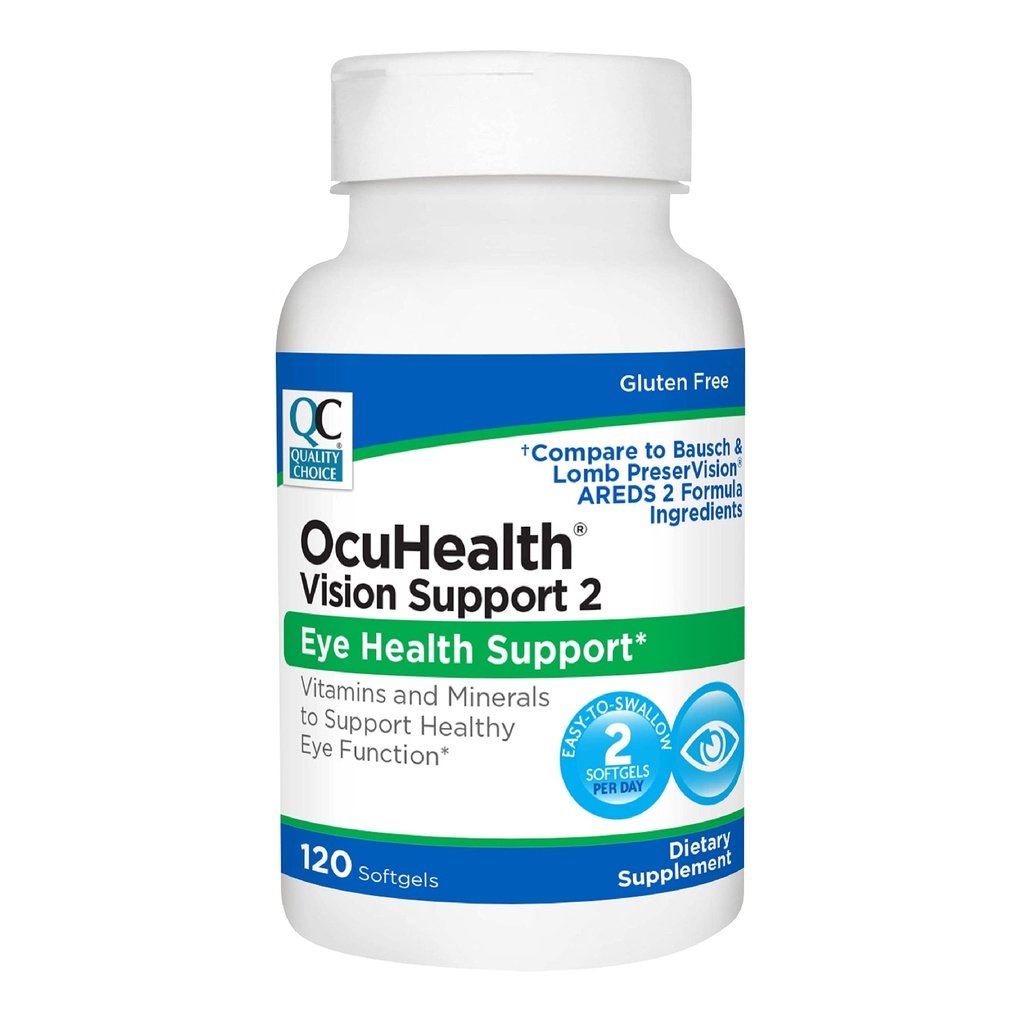 Quality Choice Ocuhealth, Eye Health Vision Support 2 Vitamine & Mineral Supplement Softgels, 120 Telflessen
