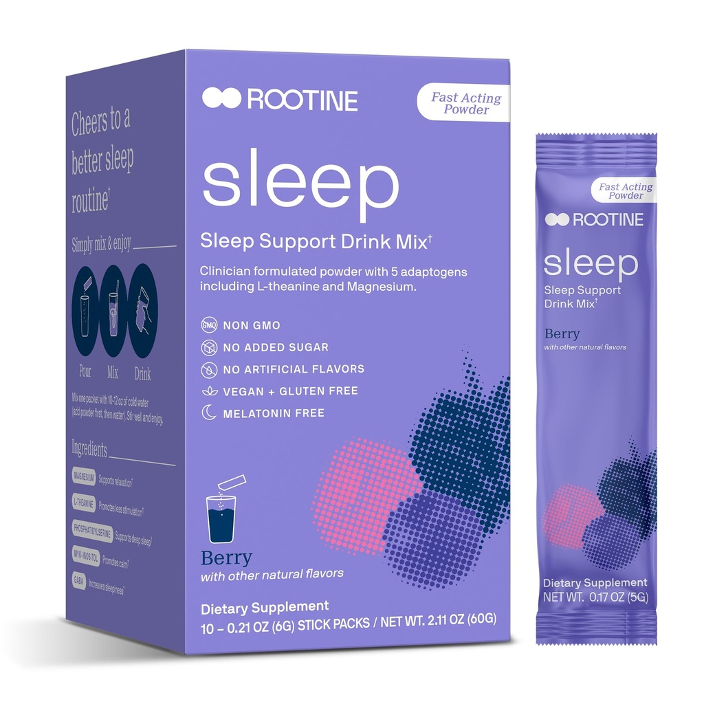 Slaapsupplement, Melatonine-vrij Magnesium Kalm Poeder, GABA, L-Theanine, Myo-inositol, Kalm Slaapdrank Mix om te helpen Relax, Slaappoeder, Magnesium Poeder voor Slaap, Super Kalm Drink Mix 10pk