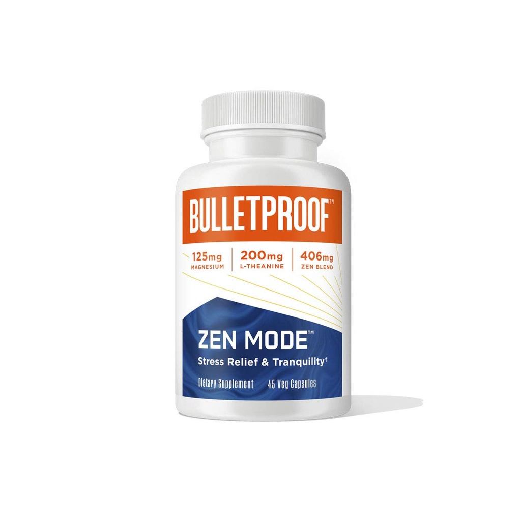 Bulletproof Zen Mode Stress Relief and Tranquility Capsules, 45 Tel, Supplement voor rust en ontspanning