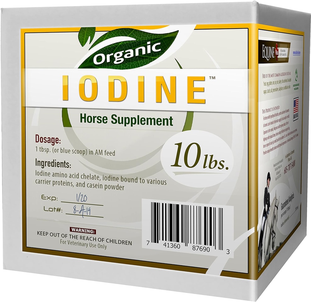 Biologische jodium 10 lbs. - Voedingssupplement voor paarden, dieren - w/18 Aminozuren
