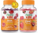Levensvatbare Iron & Vitamin C Kids + Zink 50mg, Gummies Bundle - Grote Proeverij, Vitamine Supplement, Glutenvrij, GGO-vrij, Kauwgom
