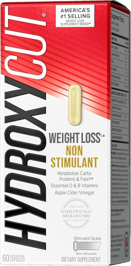 Hydroxycut Pro Clinical Non-Sticulant Weight Loss Supplement met Apple Cider Vinegar, 60 Capsule