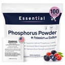 Fosforsupplementen 100 Packets, Dieetsupplementen Poeder met Natriumfosfaat en Kaliumfosfaat, Fruit Gearomatiseerd Fosfor Supplement Poeder voor Elektrolyt, Bot Gezondheid & Nier Gezondheid