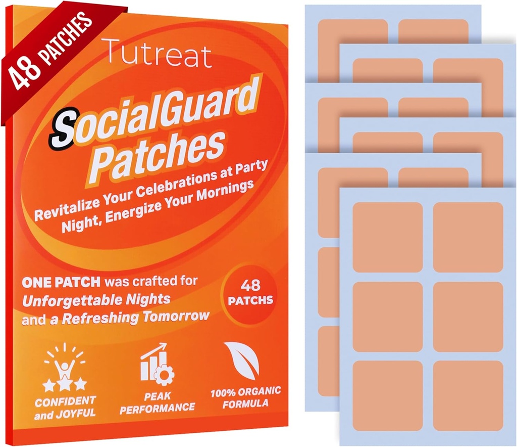 48-pack SocialGuard Party Recovery Patches: Essentiële Patch Kit voor Weekend Vakantie viering nachten - Geweldig voor vrouwen Mannen Vrienden Familie (1Box)