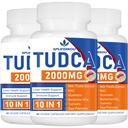 2000mg Tudca Lever Ondersteuning Supplement, Tudca Bile Zout met melk distel en NAC, 180 capsules voor 90 dagen, Ondersteuning voor lever, ontgifting, immuunsysteem