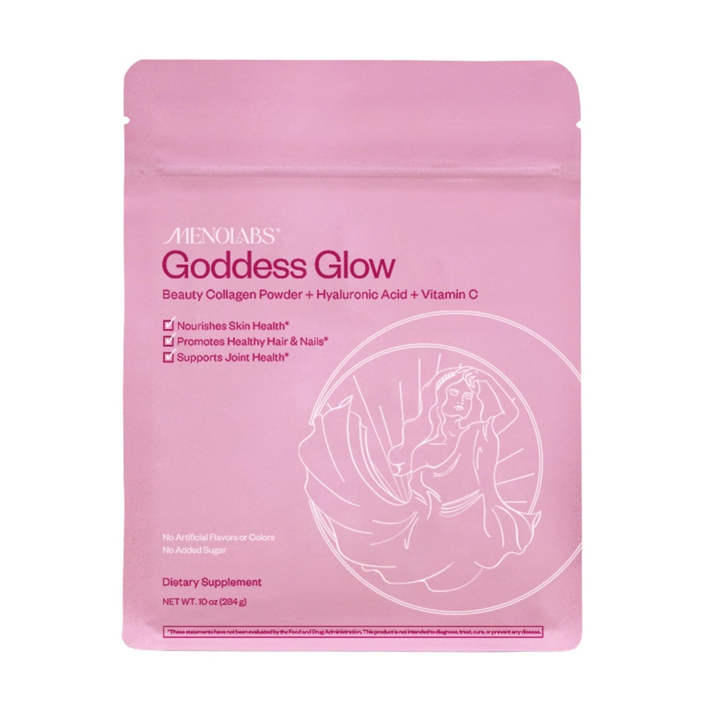 MENOLABS Godin Glow Collagen Peptides Powder (Type I, III) - 14 Servers (280 g) - Menopauzesupplementen voor vrouwen met Hyaluronzuur en vitamine C - Unflavored