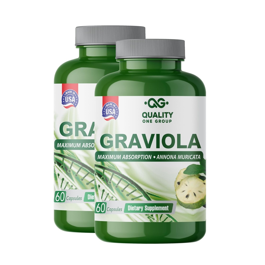 GRAVIOLA MAX - Graviola Extract Supplement - Soursop (Annona muricata) -Immune System Booster & Antioxidants in Each Capsule of Pure Graviola (2 Units)