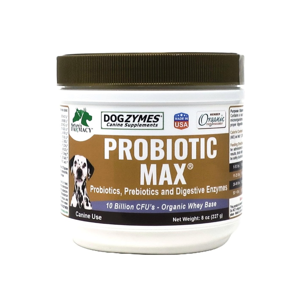 Hondzymen Probiotic Max -10 Miljard CFU's Probiotica, Prebiotica, Digestieve Enzymen - (8 Ounce)