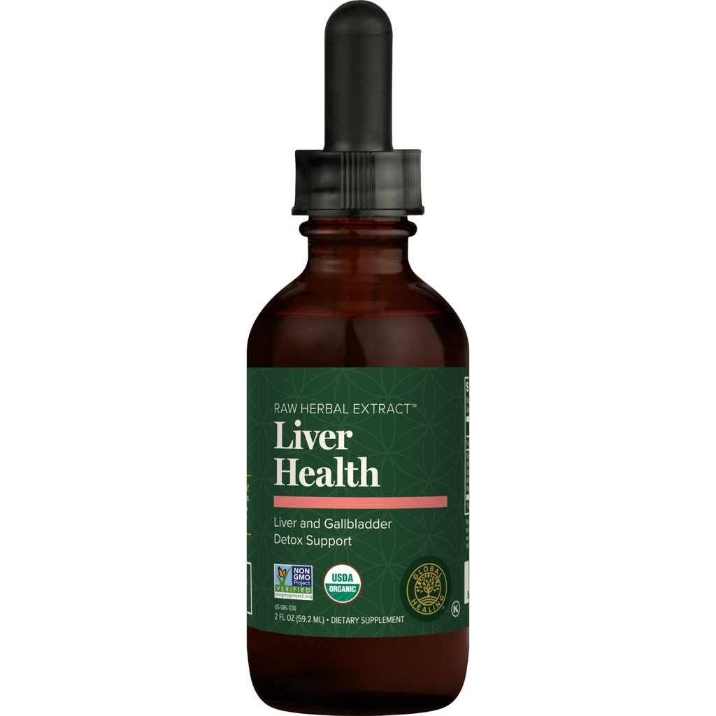 Global Healing Center - Lever Gezondheid - Biologische Melkdistel Supplement voor Detox & Gallblader Ondersteuning - Dandelion wortelsupplement voor reiniging & reparatie (2 Fl Oz)