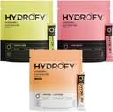 Waterstof + Elektrolyten Drinkmix Raspberry, Oranje + Cafeïne, en Lemon Lime Bundle 75 Serves 