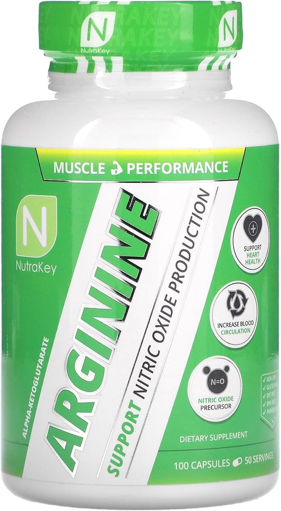 NutraKey Arginine 500mg, 100 Tellen