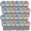 Lice Comb - (Pack of 24) Head Lice Treatment die individueel verpakt Professional Roestvrij staal Louse en Nit Combs Verwijdert Eieren met afgeronde tips voor comfort