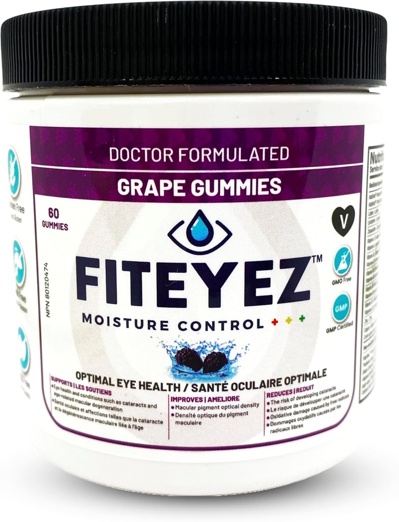 Oogvitaminen Gummies - Astaxanthine, Luteïne en Zeaxanthine Supplementen - 11 essentiële Oculaire Nutriënten - Non-GMO en Glutenvrije Supplement - Bevat vitamine E, B1, B6, B9 & B12-60 Gummies