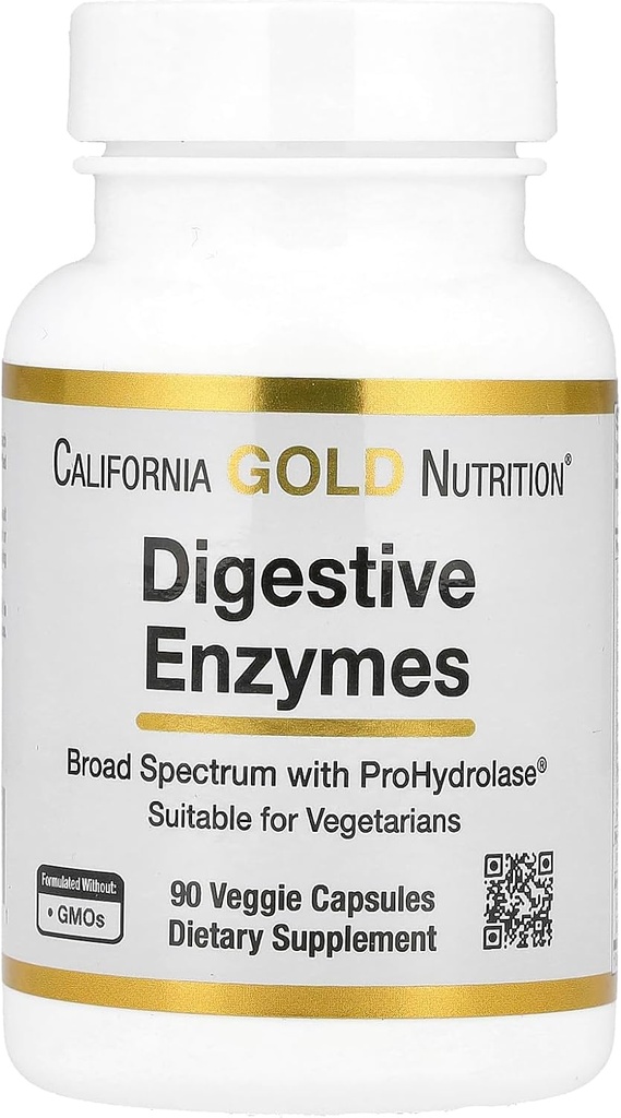California Gold Nutrition Digestieve enzymen, Breed Spectrum, Geschikt voor vegetariërs, 90 Veggie Capsules