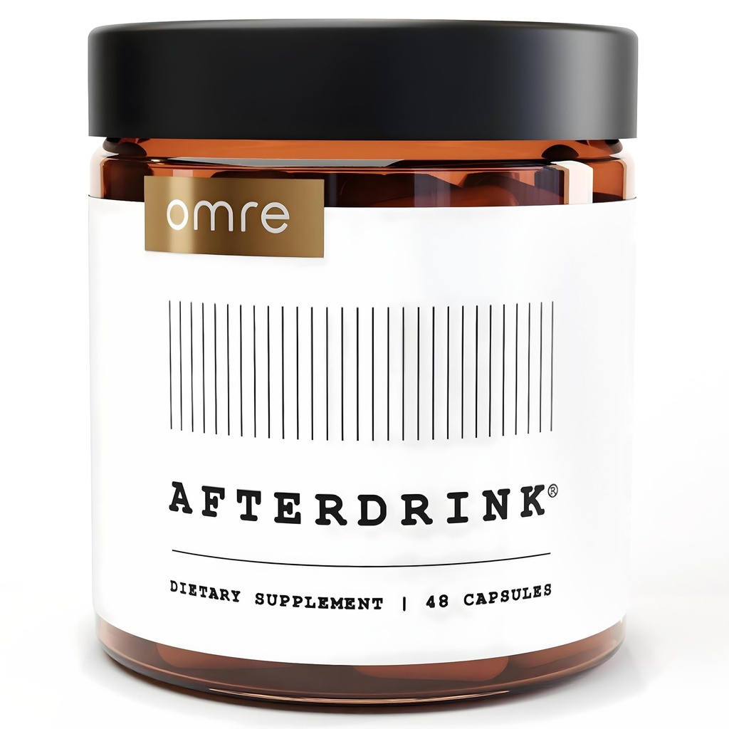 omre AfterDrink Herstel pillen met melkdistel, DHM, vitamine B, gember & kruidenextracten - Pre & post Drink Supplement met lever Ondersteuning voor betere ochtenden - Made in USA (48 Caps)