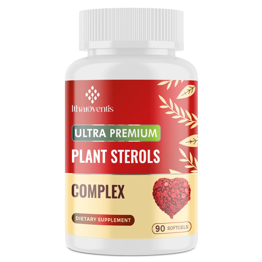 Cholesterolsupplementen met plantaardige sterolen, Niacin, rode gistrijst, Bergamot, Omega-3 & Knoflook - Advenced Absorptie Formule - 90 Softgels