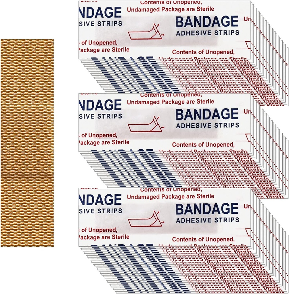 Weewooday 300 stuks Small Bandages - Neusbandages, Stof, Kleefstof, Flexibel, Ademend - 0,34 x 1,6 Inch