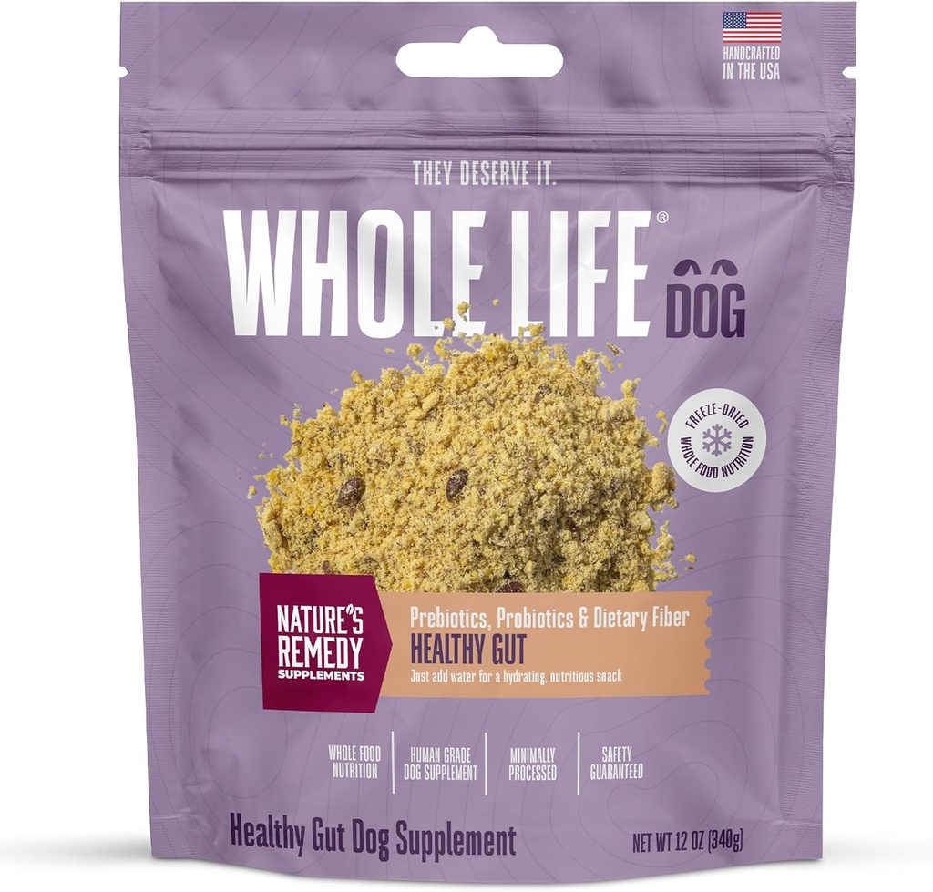 Whole Life Hond Gezonde Gut Dagelijkse Hondensupplementen, Menselijke Grade Probiotica voor Constipatie Relief, Anti-Diarree, Kots Remedie & Digestieve Ondersteuning, Gezondheid Supplies - 90 Servers