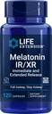 Levensverlenging Melatonine IR/XR 120 Capsules - Onmiddellijke & 7-uursverlenging - Nachttijdsupplement - Ondersteuning bij slapen - Non-GMO, Glutenvrij
