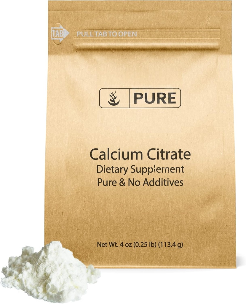 Pure Original Ingrediënten Calcium Citroen (4oz) Calciumsupplement, Geen Additieven of Fillers